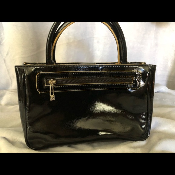 Liz Claiborne black patent leather satchel - Picture 3 of 8